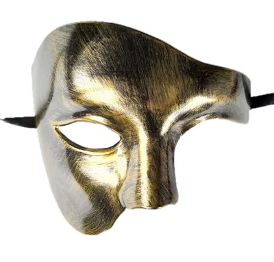 Antique Party Mask With Only One Eye And Half Side Face Antique Gold - Shop at LoveMi