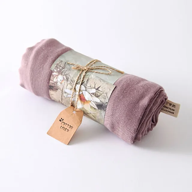 Solid Color Cotton And Linen Thin Scarf Taro Purple - Shop at LoveMi