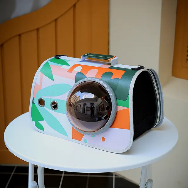 Outing Carry Bag Portable Pet Bag Transparent Cat Cage Green Leaves - Shop at LoveMi