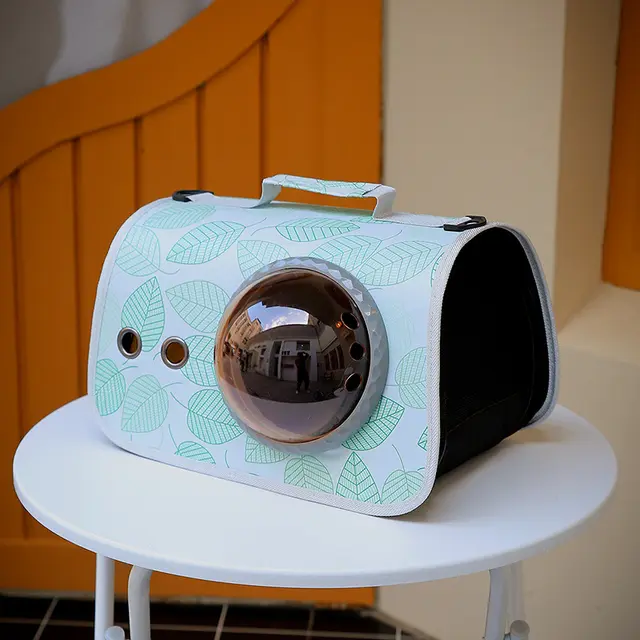 Outing Carry Bag Portable Pet Bag Transparent Cat Cage White Leaves - Shop at LoveMi