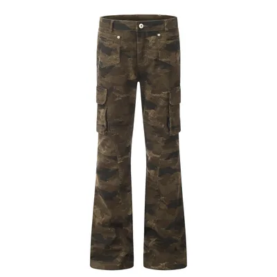 Women's Retro Slim Washed Camouflage Pants Camouflage L - Shop at LoveMi