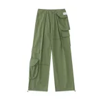 Autumn American Wide Leg Mop Pants Men's Loose Overalls - Green