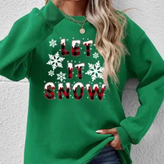 Casual Digital Printed Round Neck Sweater Green - Shop at LoveMi