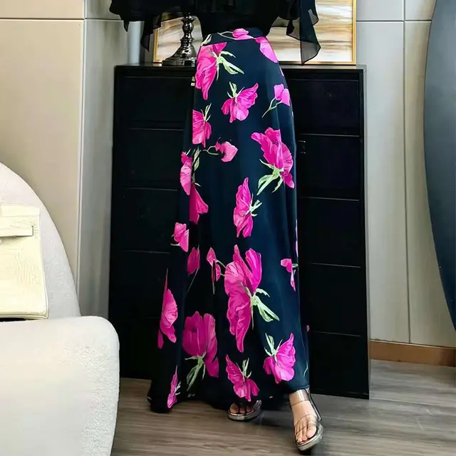 Women's Off shoulder Halter Shirt Chiffon Top And Skirt Printed Skirt - Shop at LoveMi