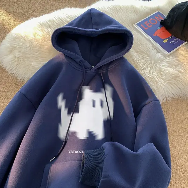 Retro Heavy Couple Coat Oversize Inner Clothes Navy Blue - Shop at LoveMi