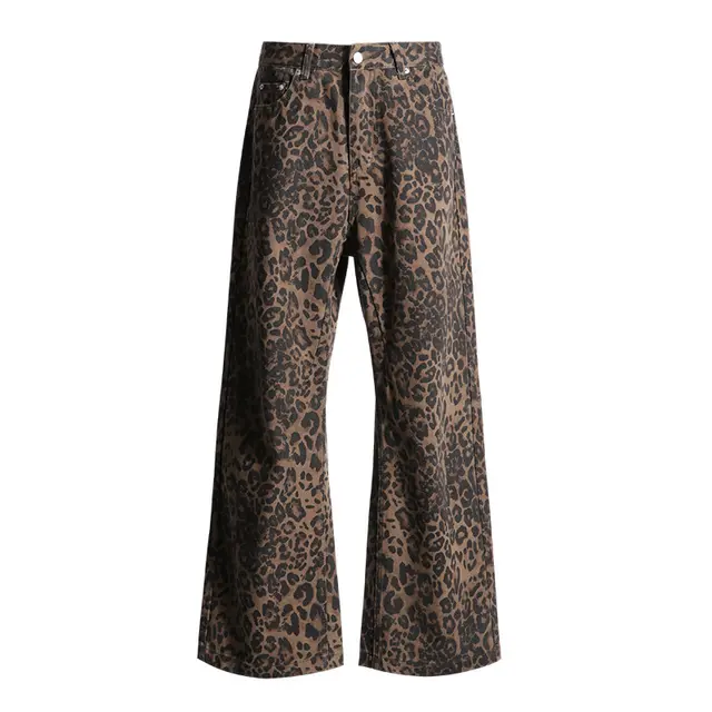 Leopard Jeans Wide Leg Loose Women Leopard Print Trousers - Shop at LoveMi