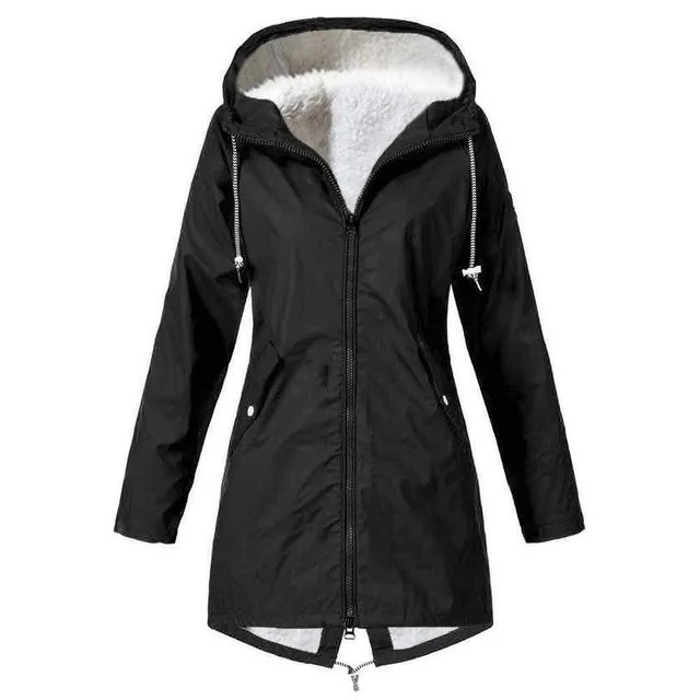 Cotton padded Clothes Waterproof Windproof Fleece Padded Coat Black - Shop at LoveMi