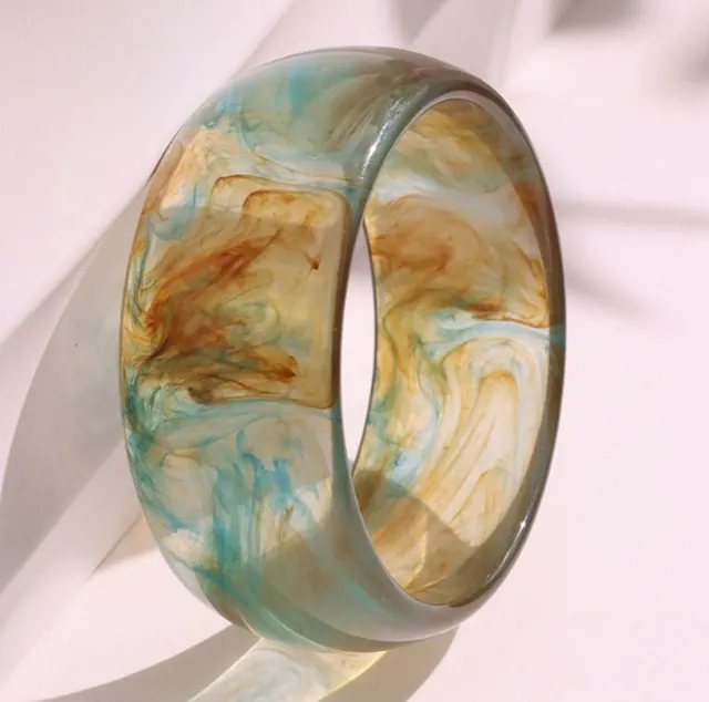 Exaggerated Irregular Translucent Acrylic Fashion Bracelet Seaweed Blue - Shop at LoveMi
