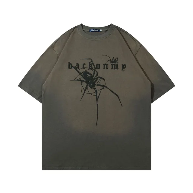 Retro Washed Short Sleeve T shirt Half Sleeve Gray - Shop at LoveMi