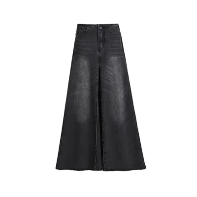 Women's American style Black High Waist Skirt Minimalist Black - Shop at LoveMi