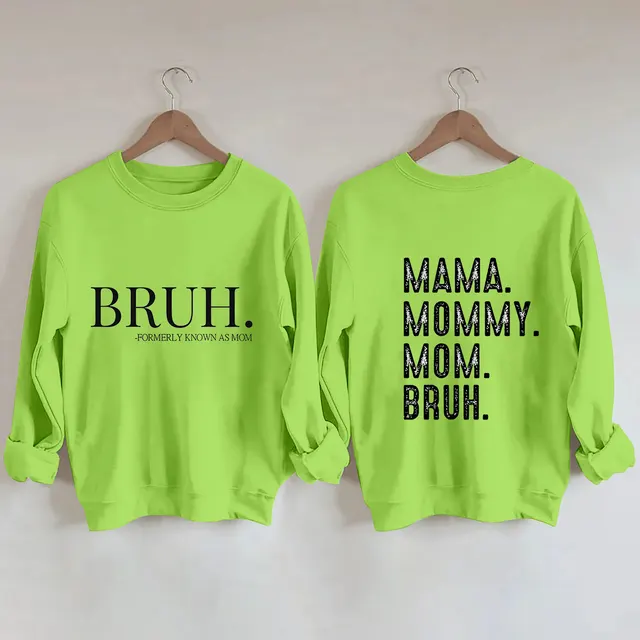 Simple Letter Printed Round Hoodie Grass Green - Shop at LoveMi