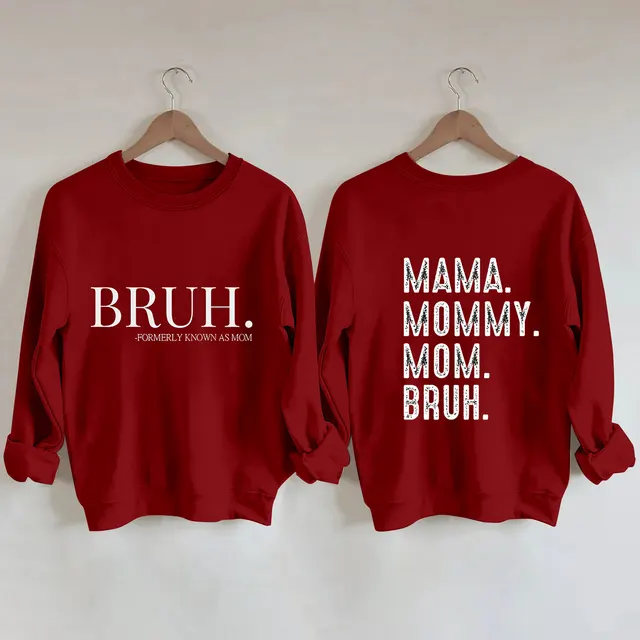 Simple Letter Printed Round Hoodie Red - Shop at LoveMi