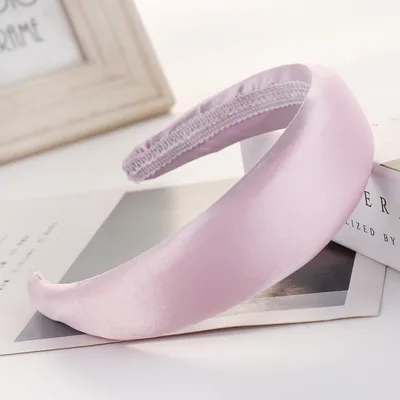 Light Board Satin Sponge Headband Multi color Wide Edge Pink - Shop at LoveMi