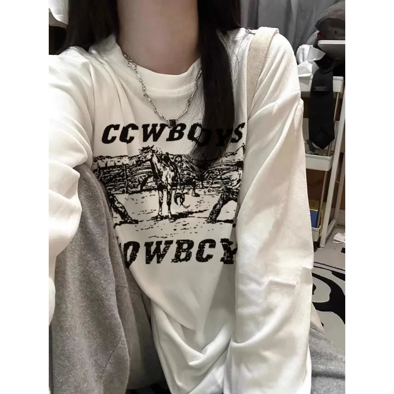 Long Sleeve Plus Size Women's White T shirt White - Shop at LoveMi