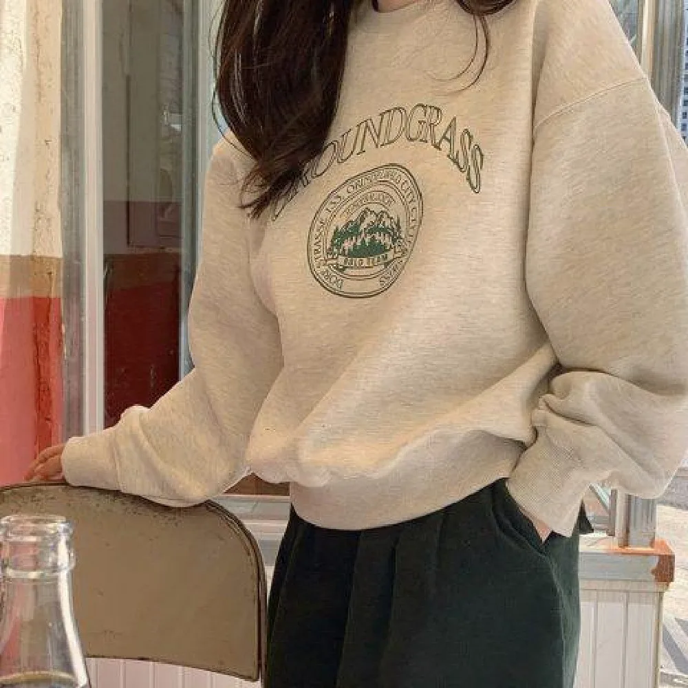 Plus Size Hooded Thin Loose Sweater Almond Color - Shop at LoveMi