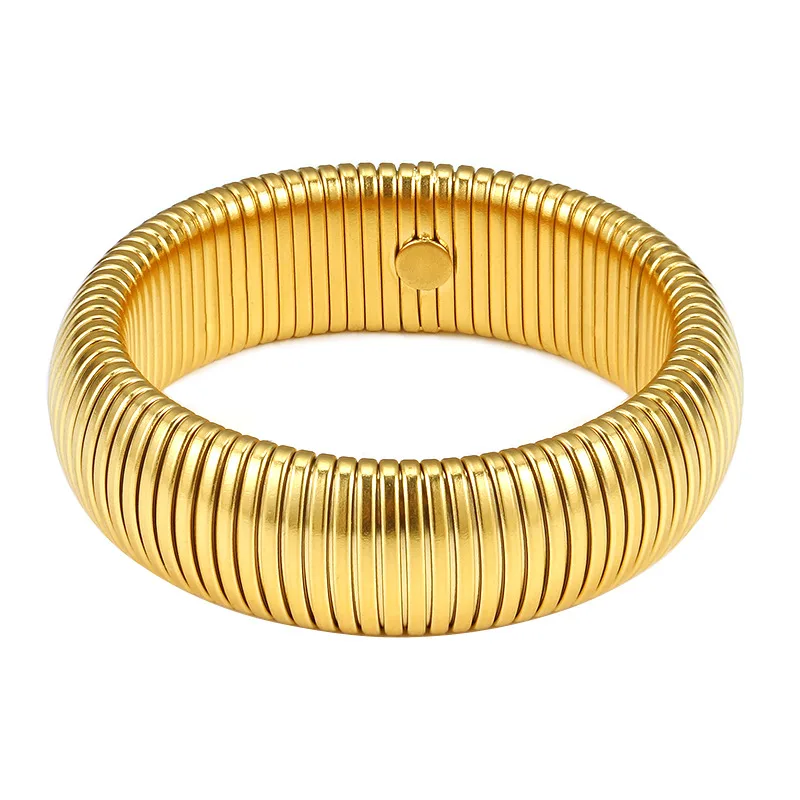European And American Bracelets Non-fading Titanium Steel Bracelet High-grade Elastic Retractable - Golden 12X61Mm