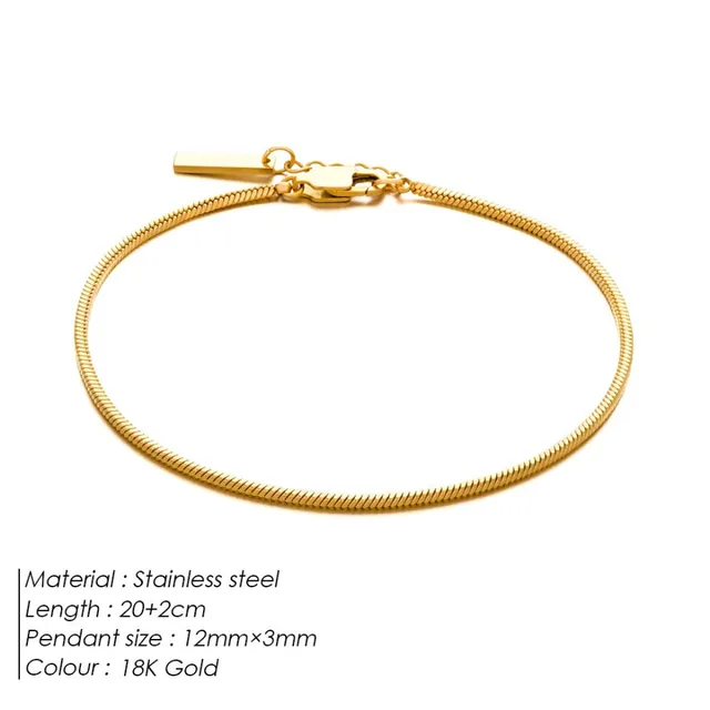 Fashion Charm Snake Bone Stainless Steel Bracelet 20And2Cm Gold - Shop at LoveMi