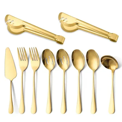 Hotel Restaurant Service Home Serving Spoon Suit Gold 10Pcs Cake Shovel - Shop at LoveMi
