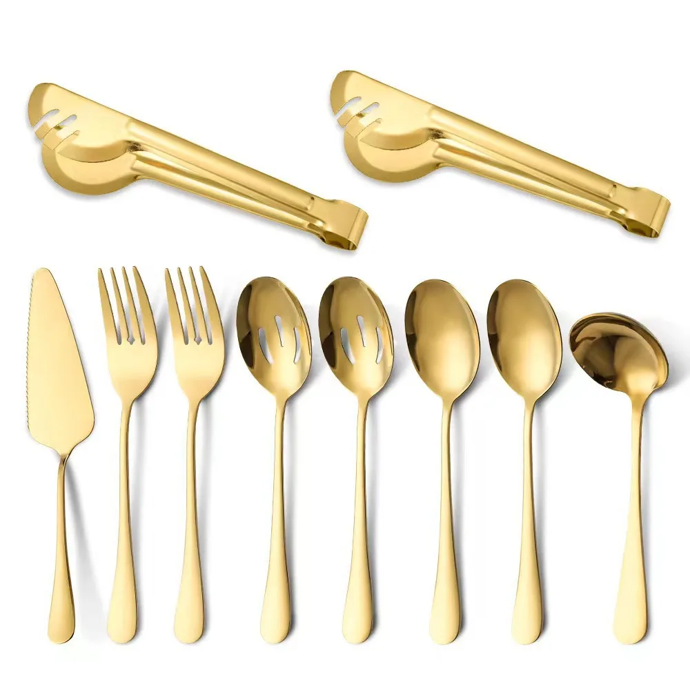 Hotel Restaurant Service Home Serving Spoon Suit Gold 10Pcs Cake Shovel - Shop at LoveMi