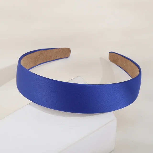 Color Elegant Headband Solid Color Baidu Headband Wide Fabric High Skull Top Headband Sapphire Blue - Shop at LoveMi