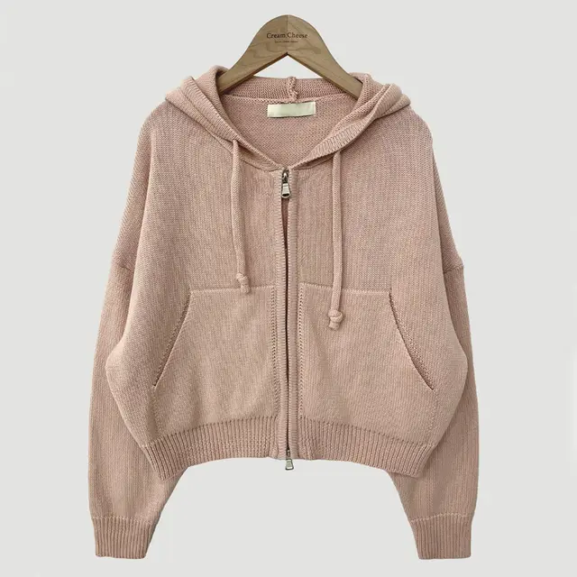 All matching Hooded Sweater Jacket Long sleeved Heavy Industry Pocket Pink - Shop at LoveMi