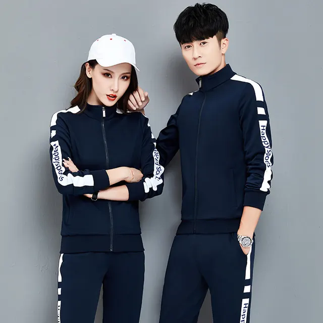 Running Suit Casual Loose Two piece Suit School Uniform Set Dark Blue - Shop at LoveMi