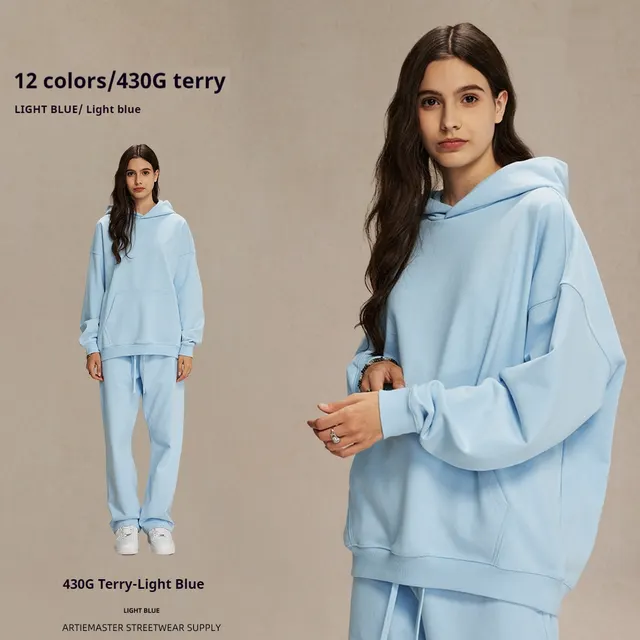 Terry Sweater Men's And Women's Hoodies Light Blue - Shop at LoveMi
