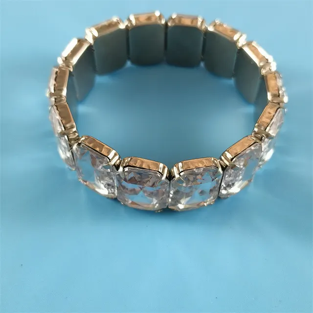 Punk Style Full Diamond Bracelet Elastic Bracelet Telescopic Transparent Bracelet - Shop at LoveMi