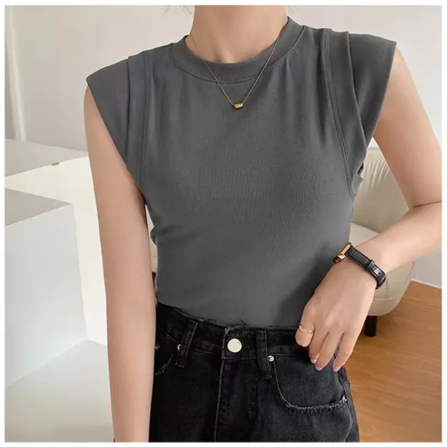 Waistcoat Irregular Top Half Turtleneck Sweater Vest Dark Gray - Shop at LoveMi