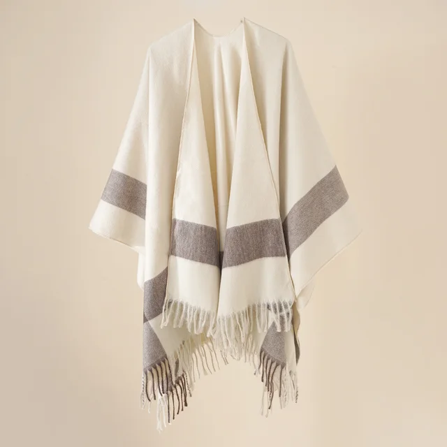Shawl Cloak Robe Warm Fashion Autumn And Winter Beige - Shop at LoveMi