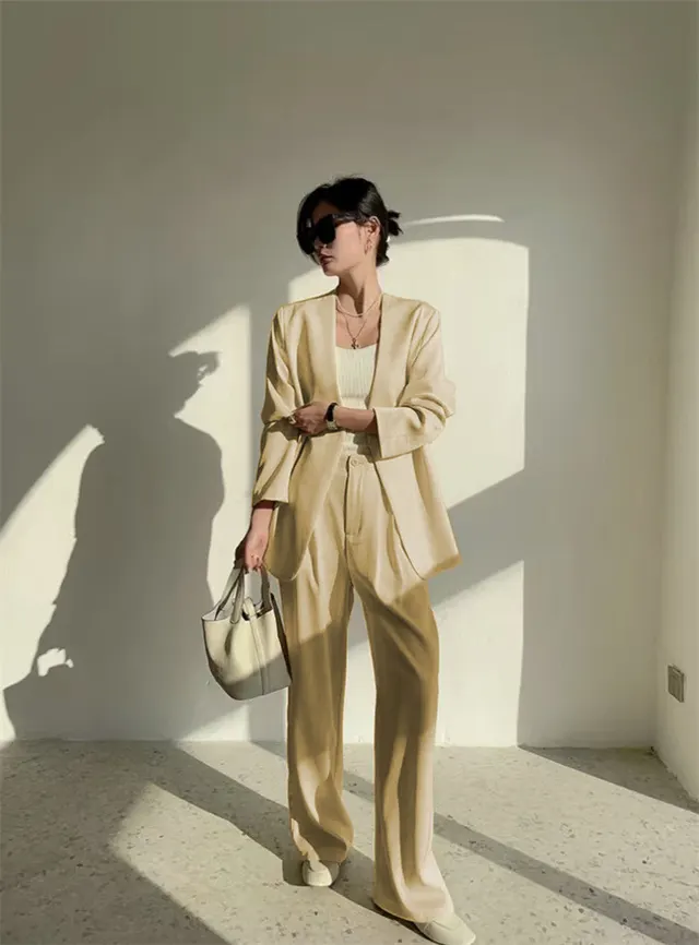 Casual Temperament Twinset Spring And Autumn Women's Suit Ginger Pants Suit - Shop at LoveMi