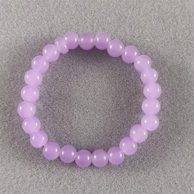 Vintage Artificial Jade Bead Bracelet Acrylic Beaded 8MM 9 Colors - Shop at LoveMi
