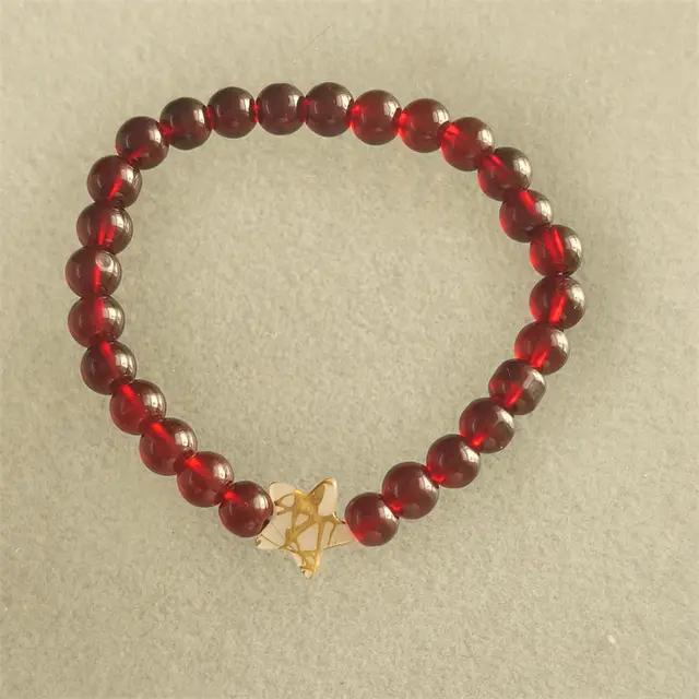 Flower Shell Five pointed Star Pendant Natural Stone Red Agate Bracelet New - Shop at LoveMi