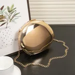 Golden Acrylic Metallic Goose Egg Box Banquet Clutch - Gold