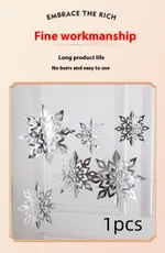 Christmas Decorations 3D Mini Flag Scene Show Window Pendant - Silver 1Pcs