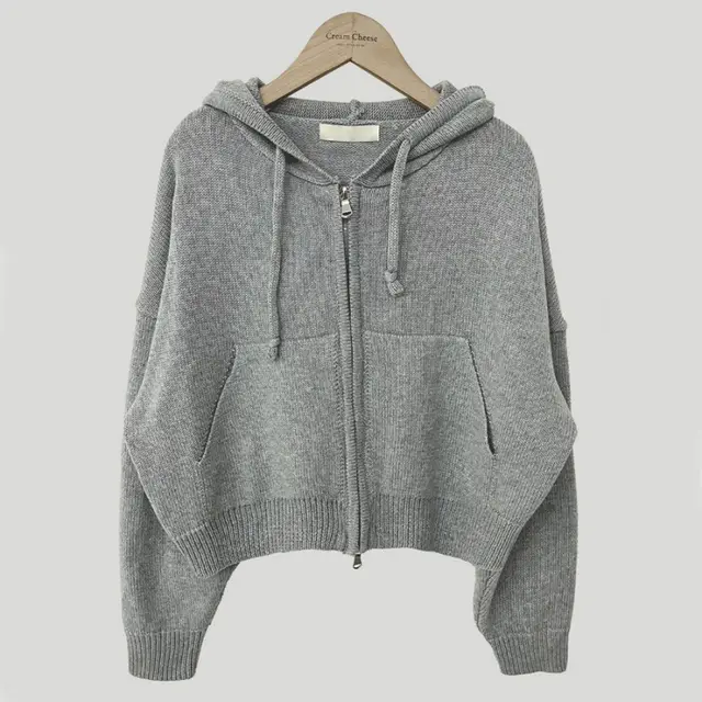 Autumn Leisure Hooded Cropped Sweater Coat Gray - Shop at LoveMi