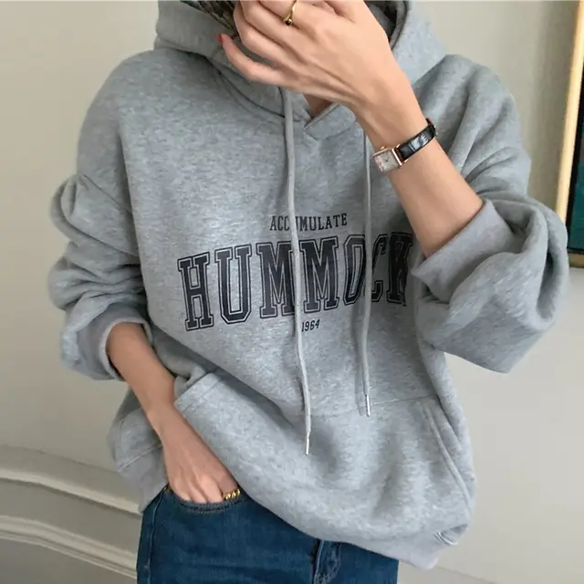 Loose Letter Print Korean Style Fashion Student Jacket Long sleeved Top 30 Light Gray - Shop at LoveMi