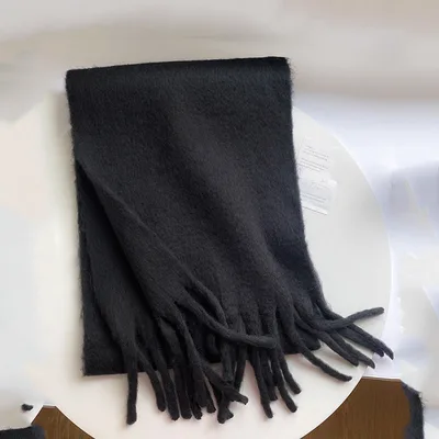 Thickened Plus sized Macaron Color Warm All matching Shawl Black - Shop at LoveMi