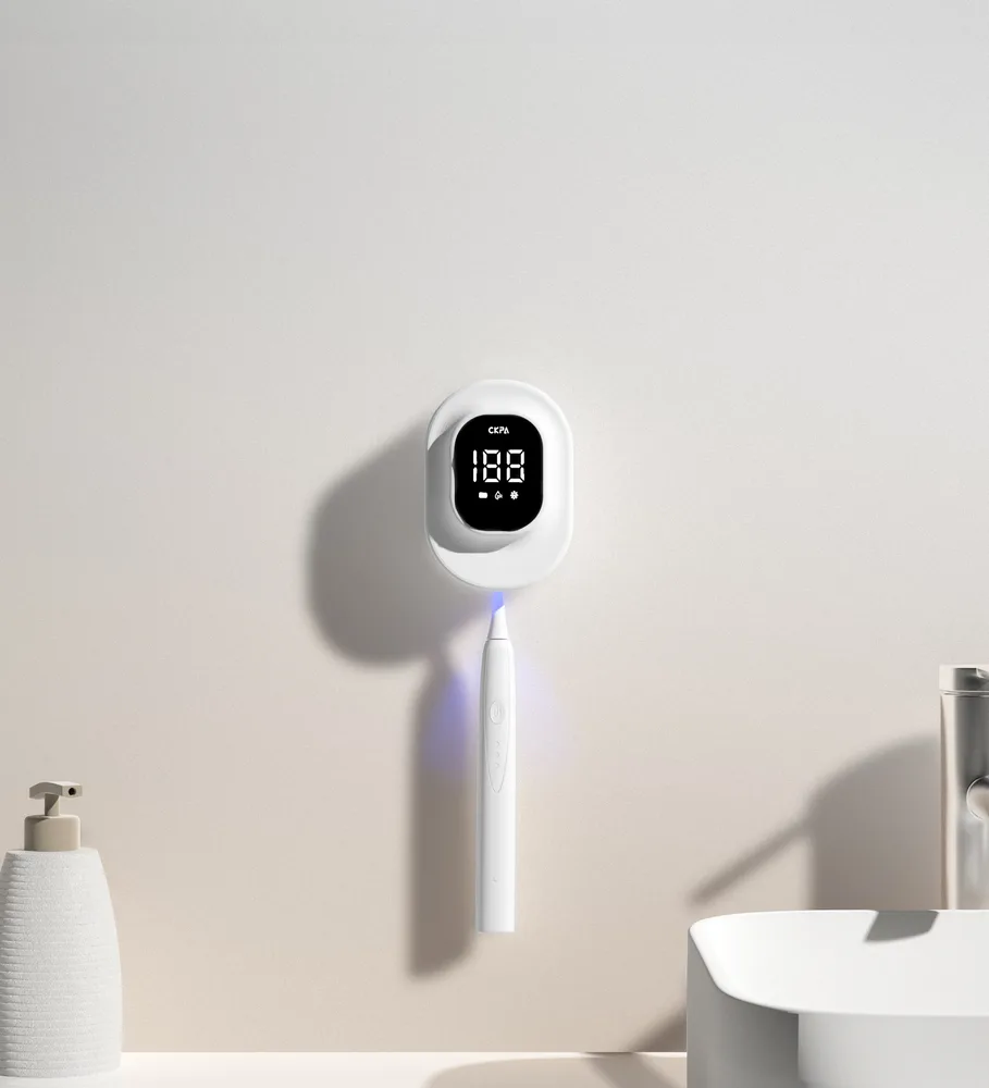 Single Toothbrush Sterilizer Punch free UV Electric Toothbrush Holder P1 White - Shop at LoveMi