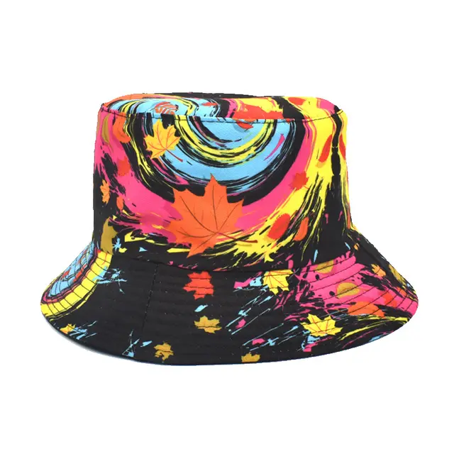Printed Bucket Hat Women's Outdoor Sunshade Double sided Hat Style1 - Shop at LoveMi