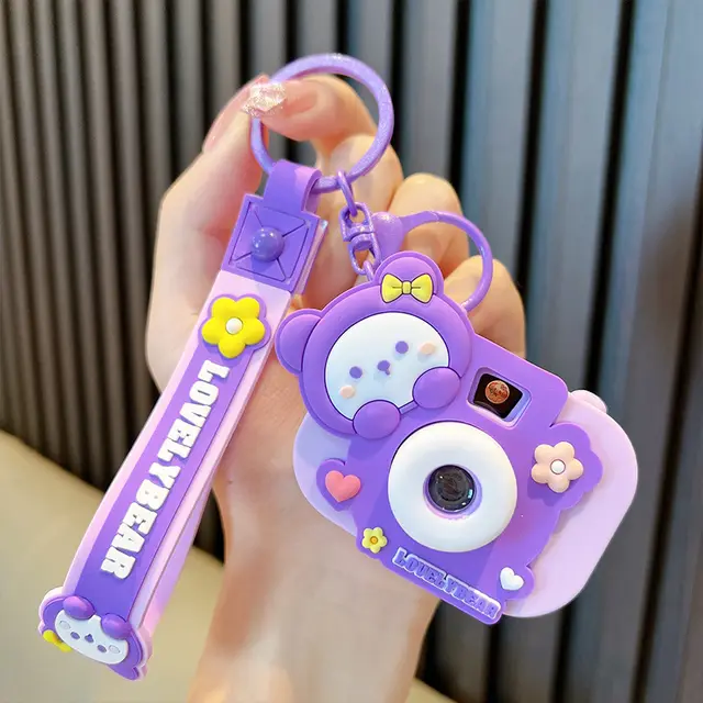 Projection Camera Keychain Children's Pendant Little Bear Purple - Shop at LoveMi