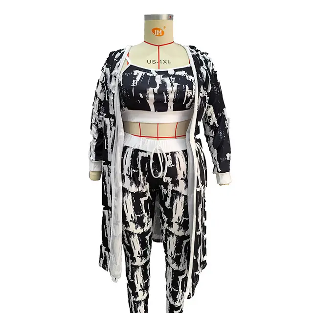 Top Sling High waisted Trousers Casual Temperament Three piece Suit Black And White 1 - Shop at LoveMi