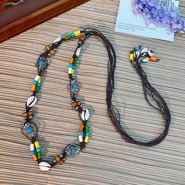Waist Strap Bohemian Woven Hemp Rope Waist Chain Thin Belt Style 26 - Shop at LoveMi