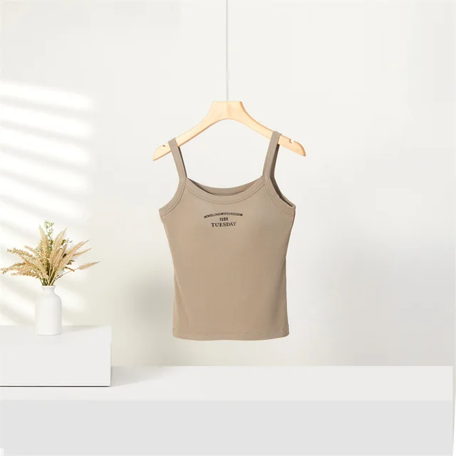 Small Sling Vest For Women Inner Bottoming Top Light Brown - Shop at LoveMi