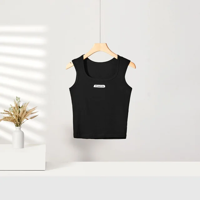 Spring And Summer Square Collar Camisole Women's Seamless Slim Fit Inner Wear Black - Shop at LoveMi