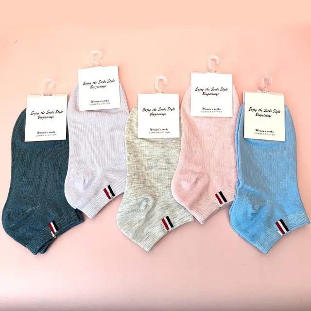 Pure Colored Cotton Women's Low cut Liners Socks Candy Color Short Socks Japanese Style Colored Door Sill Random - Shop at LoveMi