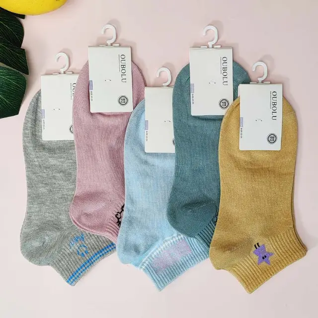 Pure Colored Cotton Women's Low cut Liners Socks Candy Color Short Socks Japanese Style Socks Waist Cartoon Random - Shop at LoveMi