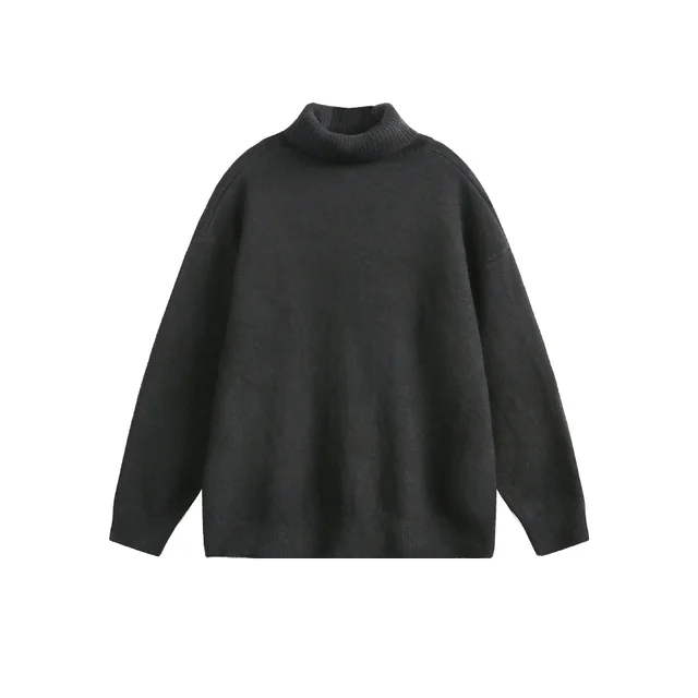 New Solid Color Hoodie Women's American Casual Round Neck Sweater Dark Gray - Shop at LoveMi