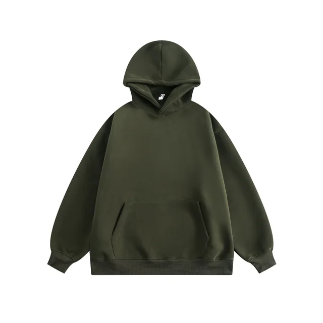 New Couple Simple Pullover Women's Clothing Solid Color All match Hoodie Army Green - Shop at LoveMi