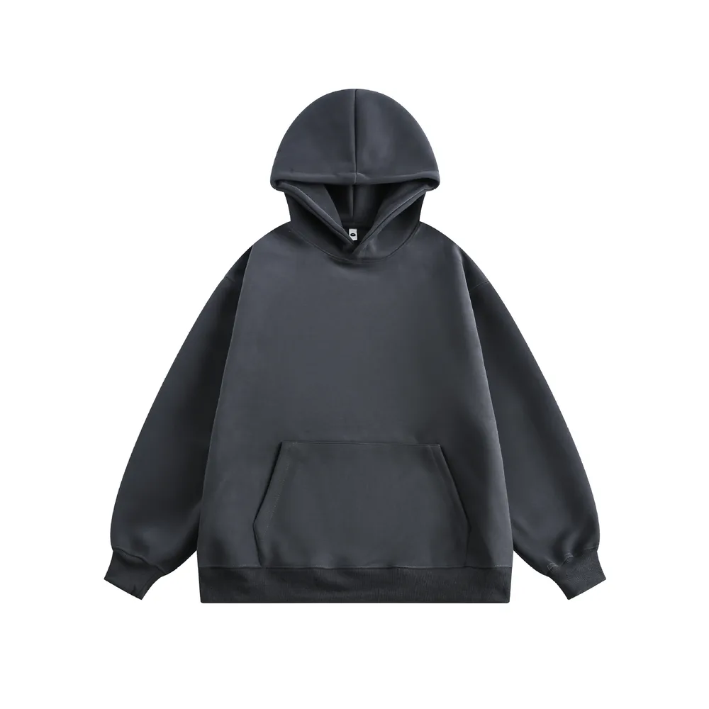 New Couple Simple Pullover Women's Clothing Solid Color All match Hoodie Dark Gray - Shop at LoveMi